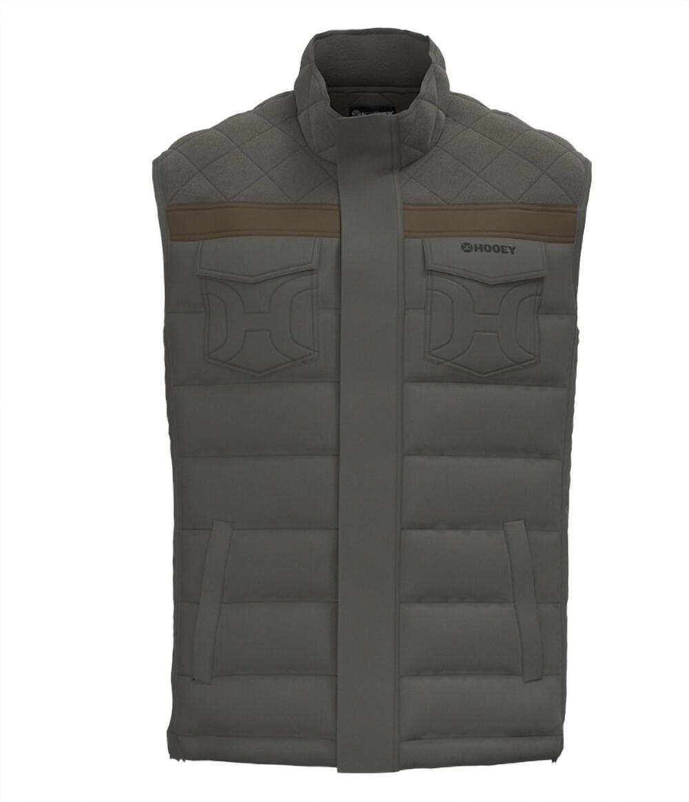 NEW HOOEY men's banff puffer vest in steel grey